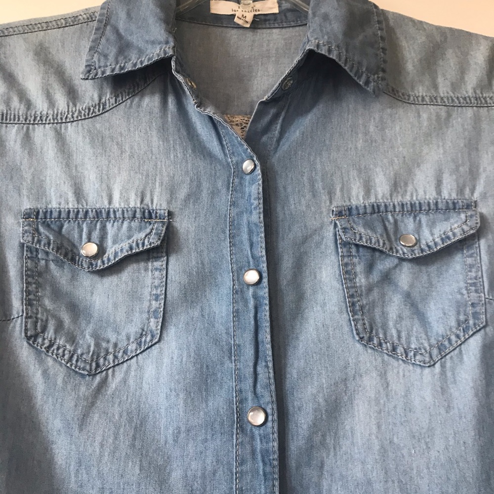 Iris Los Angeles Lace Chambray Shirt - Picture 5 of 12